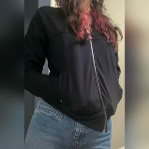 Fabletics cropped black zip up